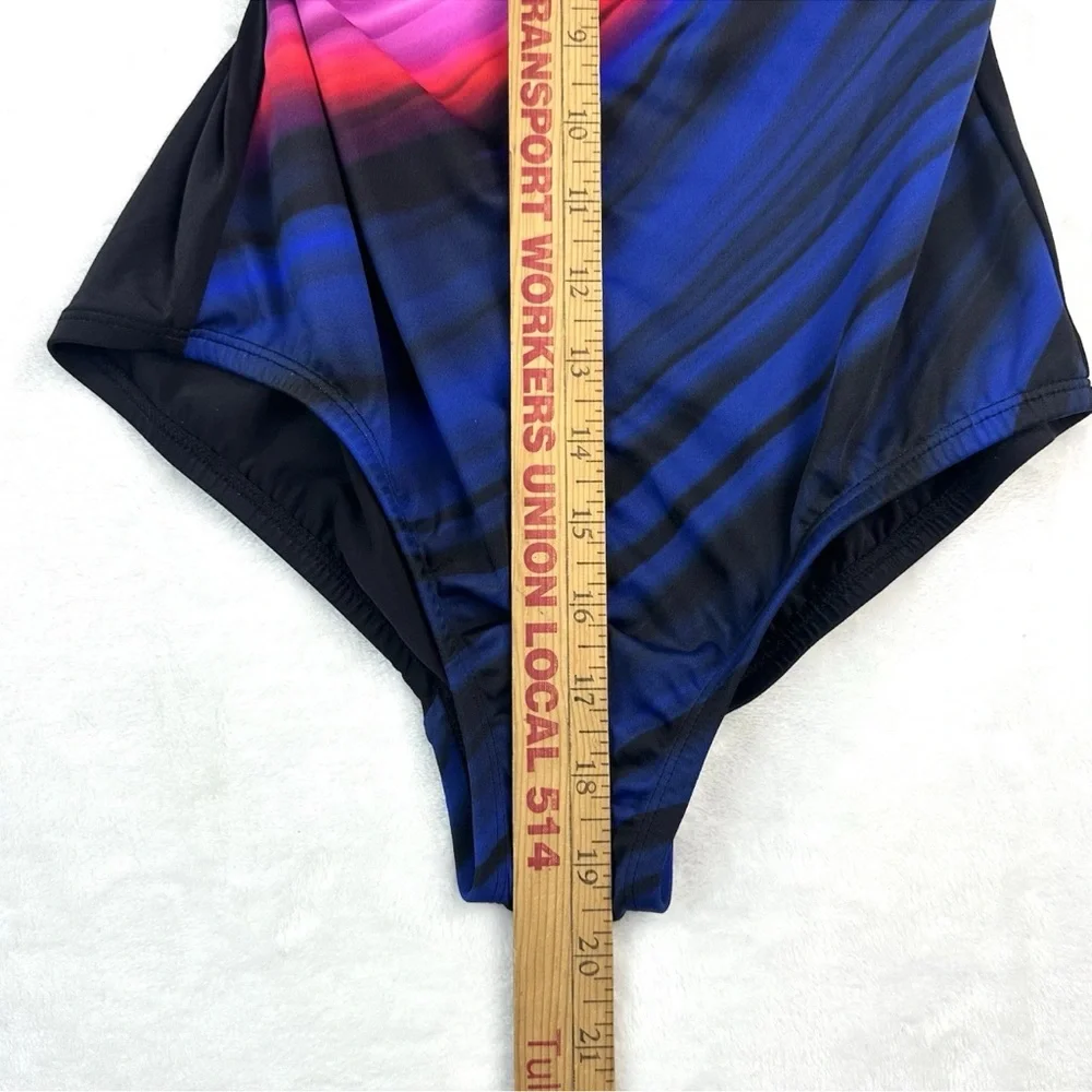 Swim Solutions One-Piece Swimsuit Size 8 Shape Solver Sport Colorful Lined NWOT - Picture 10 of 10